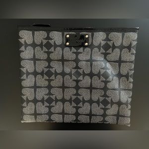 Kate Spade Clutch Bag Black Pebble Adrianne Ace of Spades Pouch- NWOT